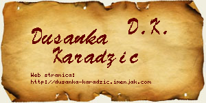 Dušanka Karadžić vizit kartica